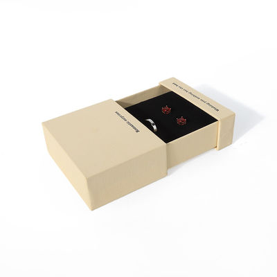 Grosir manufaktur China berkualitas tinggi Kotak kalung anting gelang cincin kemasan perhiasan Kustomisasi Pribadi Ramah Lingkungan Kertas Karton Kotak Perhiasan Laci Kuning dengan logo