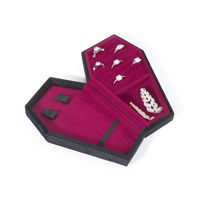 Custom Organizer Storage Black velvet Perhiasan Travel Box OEM Perhiasan Natal kotak hadiah