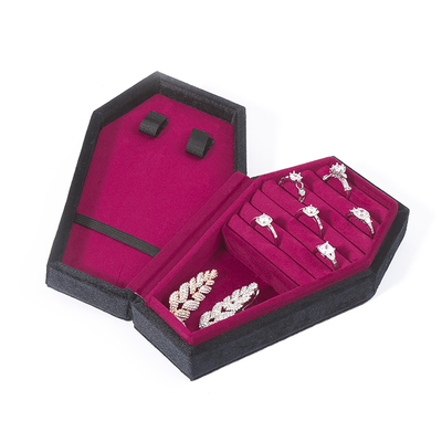 Custom Organizer Storage Black velvet Perhiasan Travel Box OEM Perhiasan Natal kotak hadiah