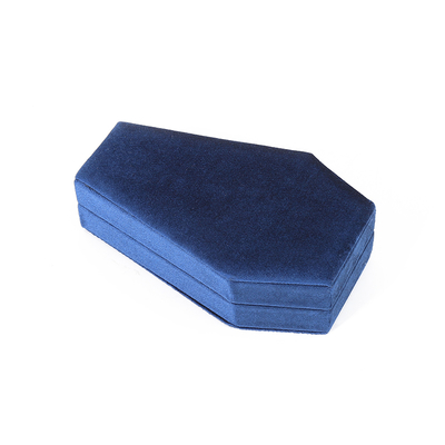 Custom Organizer Storage Blue velvet Perhiasan Travel Box OEM Perhiasan Natal kotak hadiah