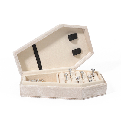 Custom Organizer Storage white velvet Perhiasan Box Travel OEM Perhiasan Natal kotak hadiah