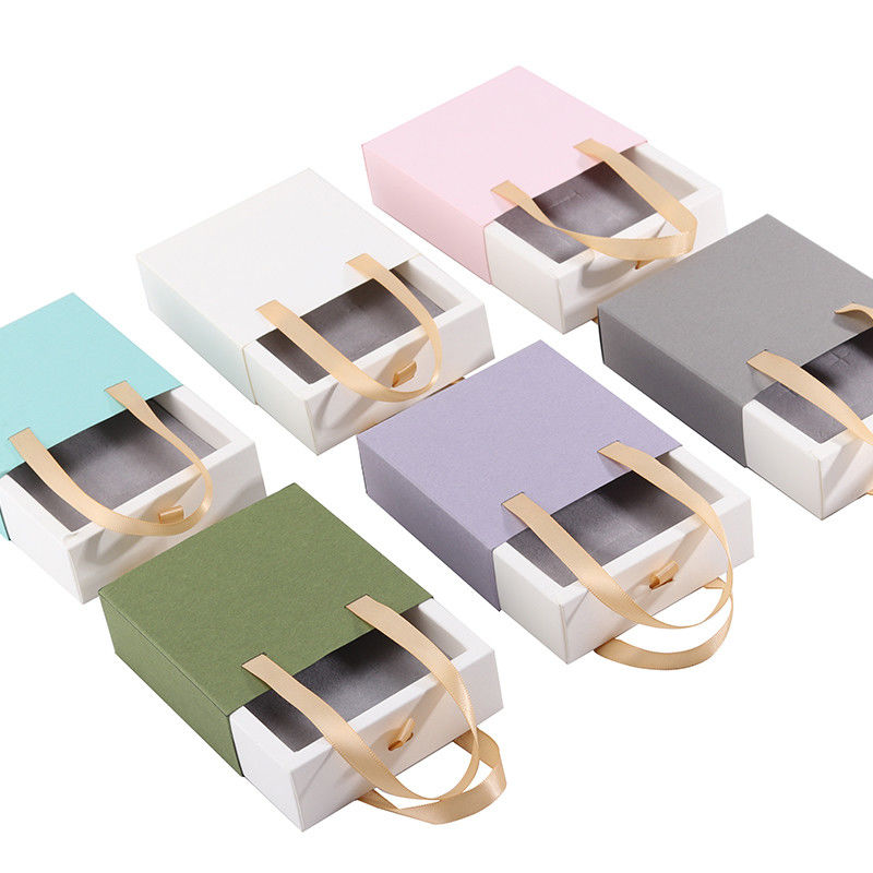 Baru Gaya Disesuaikan Sliding Drawer Karton untuk Ring Box Custom Logo Kasus Kertas