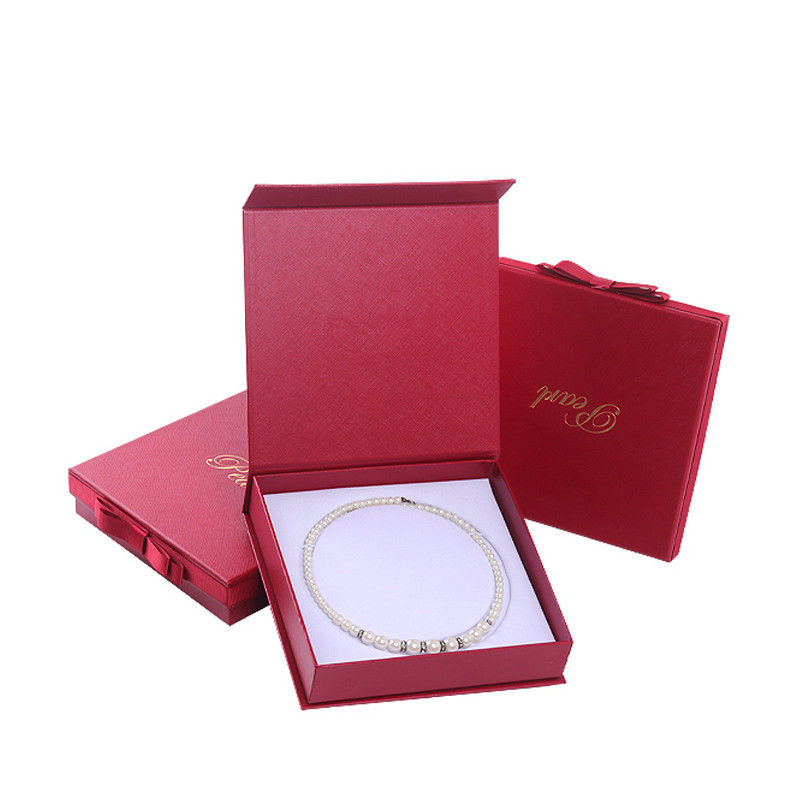 Hanhong Customized Size Perhiasan Merah Karton Kertas Kotak lengan untuk Kalung Gelang