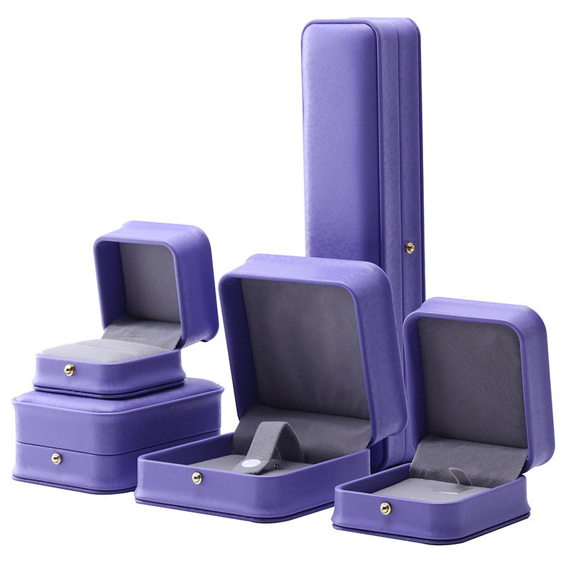 Catching Eye Purple Soft Velvet Perhiasan Storage Box Paket untuk Ring Pendant
