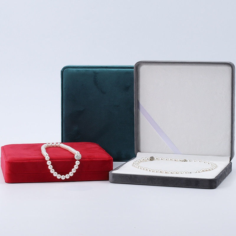 Berwarna-warni Lembut Velvet Mutiara Kalung Storage Case Slip No Villi Kotak Perhiasan