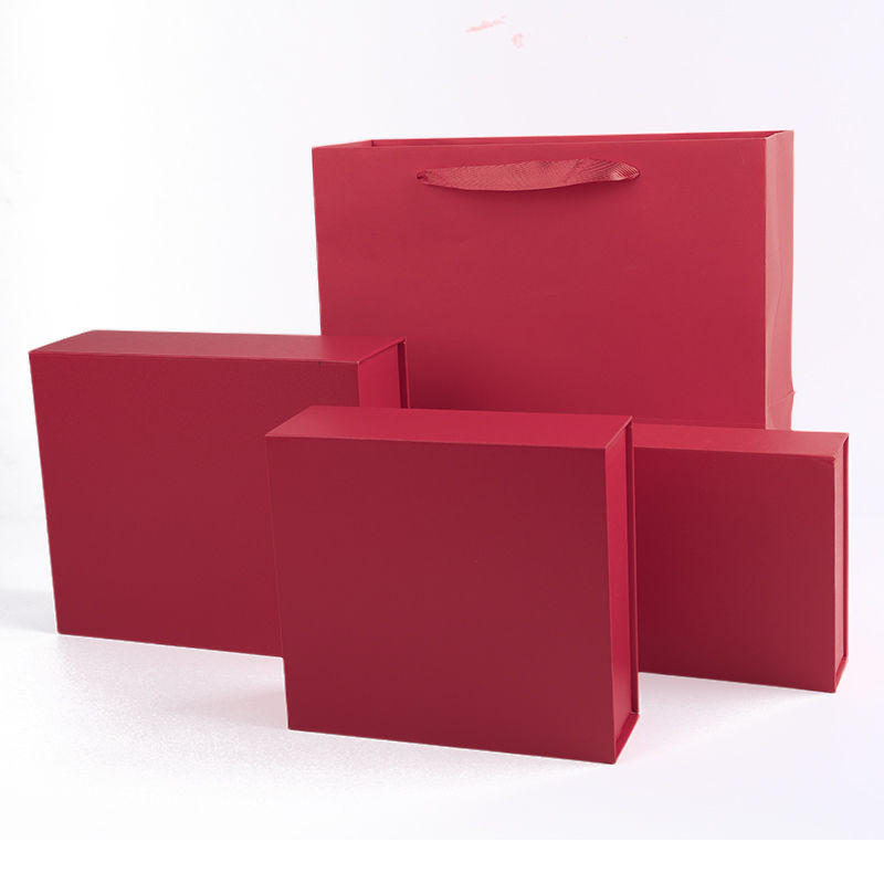 Pabrik grosir kualitas tinggi Kotak Hadiah Magnetik Kemasan Logo kustom mewah Eco Friendly Karton Kertas merah Kotak Perhiasan Magnetik