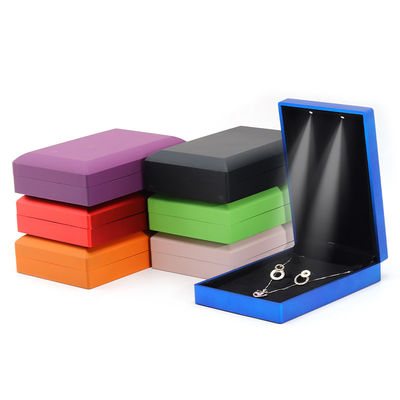 Hanhong Custom Logo Spray Paint Perhiasan Packaging Box untuk Earrings Kalung Ring LED Set