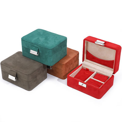 Handmade Custom Logo Velvet Perhiasan Box untuk Travel Kalung dan Storage Cincin