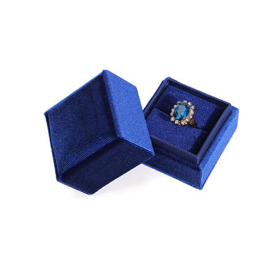 Hanhong Luxury Customized Blue Square Ring Storage Box untuk Wedding Engagement Paper