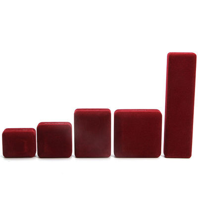 Kotak Set Perhiasan Velvet dalam Kemasan Mewah Kotak untuk Gelang Gelang Gelang di Burgundy
