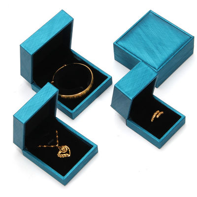 Custom Logo Printed Ring Box Hanhong 2022 Black Lining PU Kulit Perhiasan Paket Set