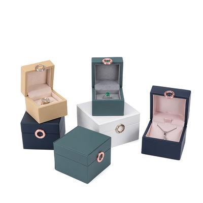 Paket Perhiasan Hanhong Four-Leaf Clover Luxury PU Kulit Ring Box dengan Logo Khusus