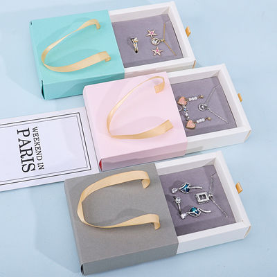 Discreet Cardboard Paper Jewelry Gift Packaging Box Dengan Tote Bag Untuk Penyimpanan