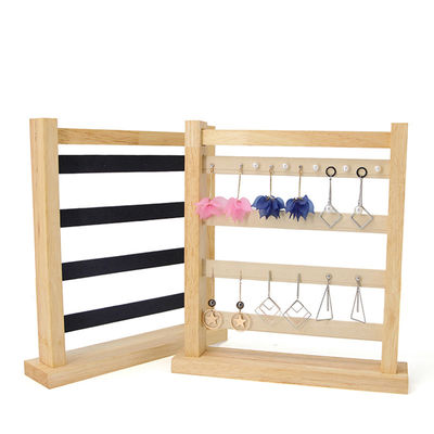 Kompak Multipurpose Kayu Earrings Drop Display Rak Perhiasan Stand Pameran