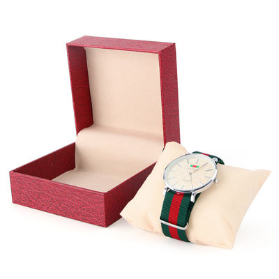 Fine Pebble Grain Hard Paper Watch Packaging Box Kasus penyimpanan karton kompak