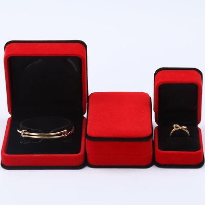 Handmade Noble Velvet Jewelry Box Round Corner Ring Case untuk Ear Stud Bracelet Pendant