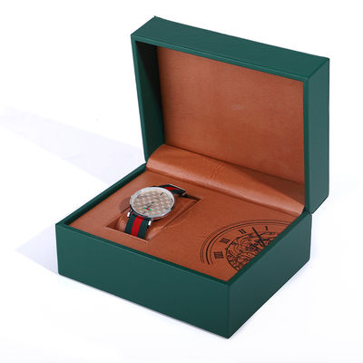 Catching Eye Internal Printing Fake Leather Luxury Watch Packaging Box untuk Hadiah
