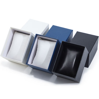 Pebble Grain Paper Watch Packaging Box Hard Luxury Storage Case logo khusus