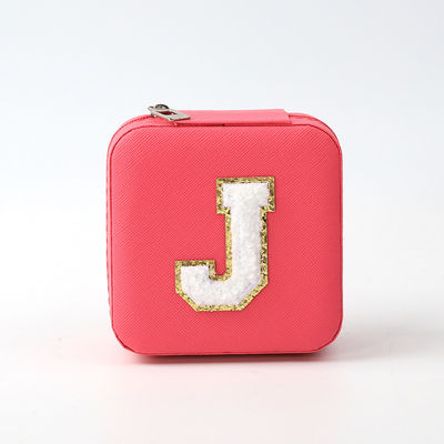Perhiasan Mewah Kotak Penyimpanan Hadiah Custom Portable Kulit Kecil Mawar Merah Perhiasan Organizer Travel Case