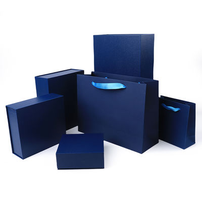 Grosir manufaktur kualitas tinggi Kotak hadiah magnetik Kemasan Logo khusus mewah Eco Friendly Kardus Kertas biru Kotak Perhiasan Magnetik